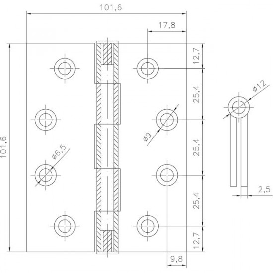 Charnière inox visser