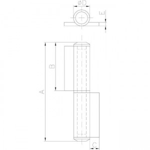 Charnière roulée dessin technique