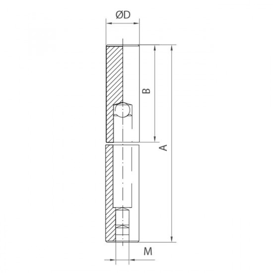 Poumelle profil rond reglable en inox