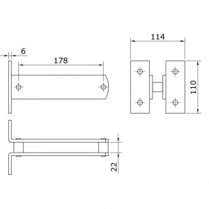 Fixation réglable à visser pour support U-70 portes coulissantes