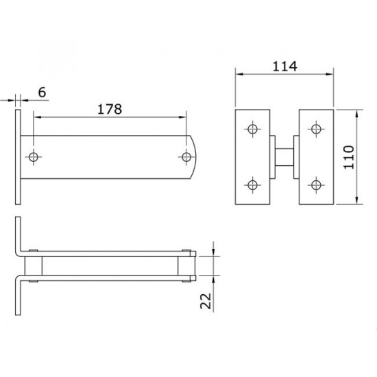 Fixation réglable à visser pour support U-70 portes coulissantes