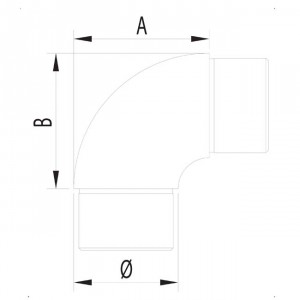 Coude rond 90º pour garde coprs