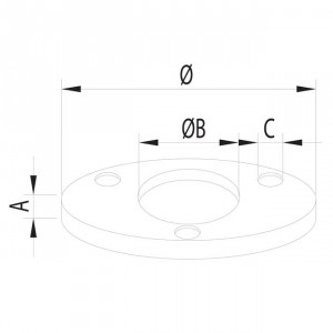 Embase 3 trous inox pour garde corps