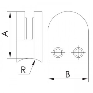 Pince ronde embase courbée dessin technique