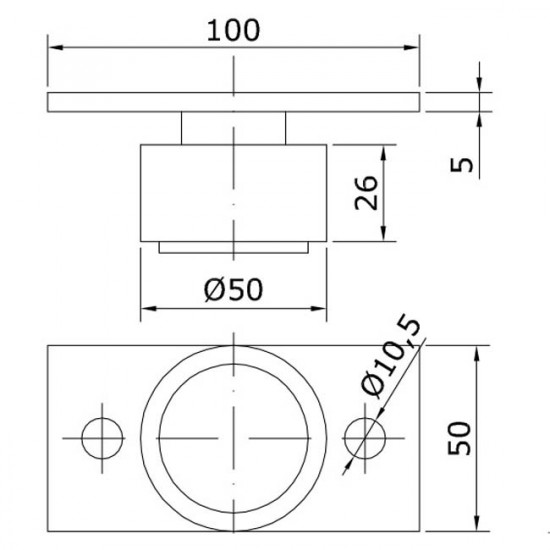 Guide inferieur U-50 pour portes coulissantes