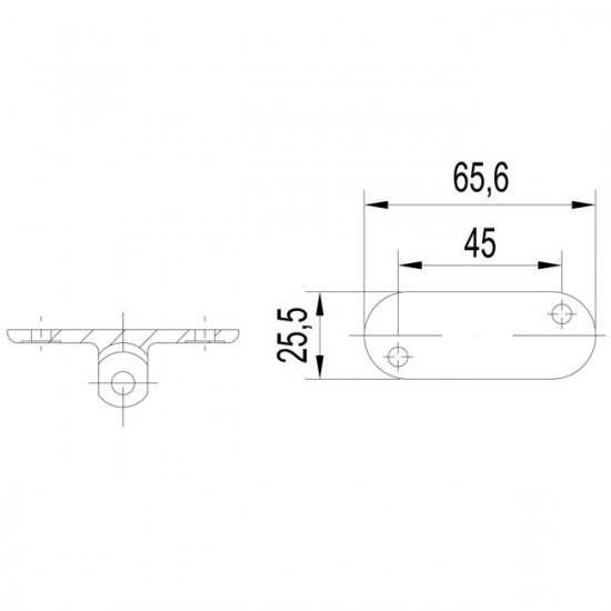 Plaque support pour tube plat garde corps inox