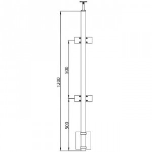 Poteau 4 pinces, poteaux inox