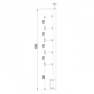 Poteau à mur 5 supports de platine poteux inox