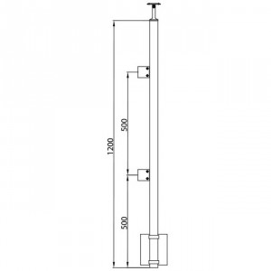 Poteau 2 pinces, poteaux inox garde corps