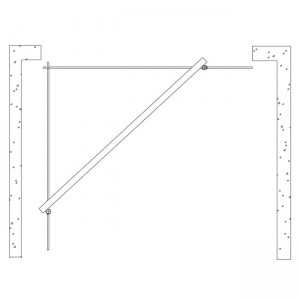 Roue tournante gorge “U” 16 mm dessin technique installation