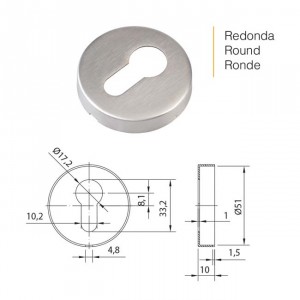 Rosace clef ronde, bequille porte