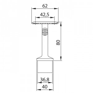 Support réglable plaque plate garde corps inox