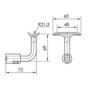 Support tube main courante inox