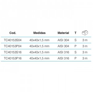 Tube inox carre