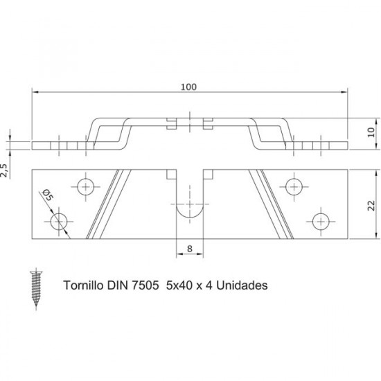 Set adaptateur à bois pour chariot U-30 por portes coulissantes