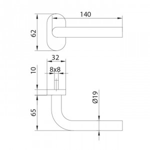 Bequille porte inox ovale