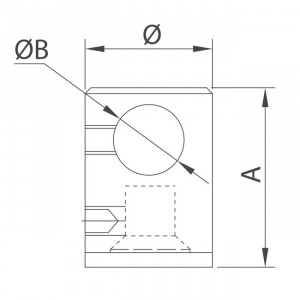 Connecteur tige embase plate pour garde corps