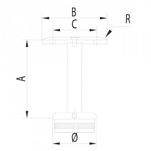 Support 3 pièces pour garde corps inox