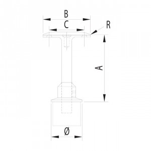 Support réglable en hauteur pour garde corps inox