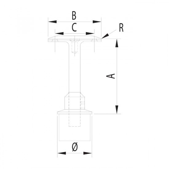 Support réglable en hauteur pour garde corps inox