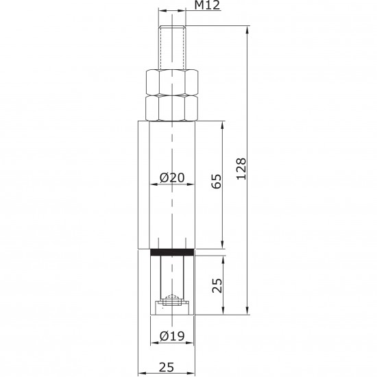 Guide inférieur d´extrémité à souder U-19 inoxydable pour portes