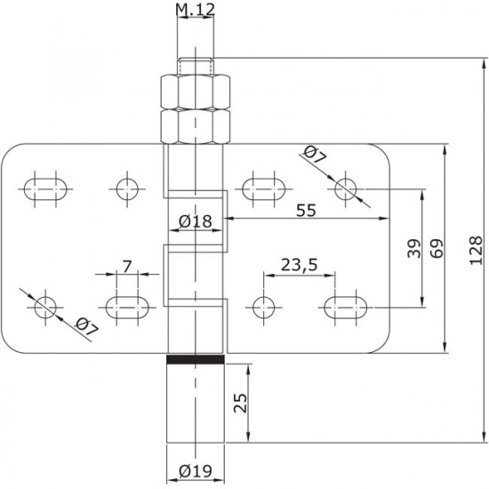 Guide inférieur intermédiaire à visser U-19 portes coulissantes