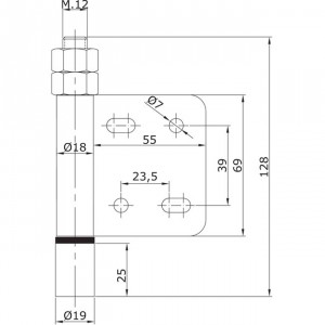 Guide inférieur d´extrémité à visser U-19 portes coulissantes