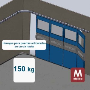 Ferrures pour portes coulissantes cintrées jusqu´à 150 kg