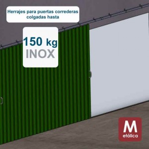 Ferrures pour portes coulissantes suspendues jusqu´à 150 kg - E150 inoxydable