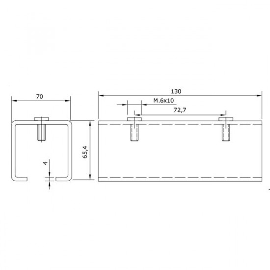 Joint pour rail U-60 inoxydable porte coulissantes