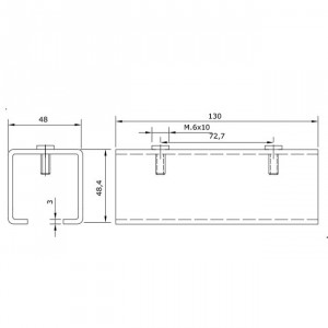 Joint pour rail U-40 inoxydable portes coulissantes