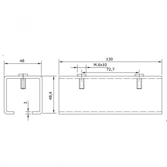 Joint pour rail U-40 inoxydable portes coulissantes