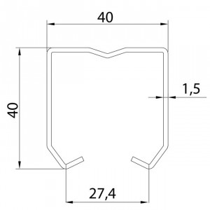 Rail superieur U-40 inoxydableb rail porte coulissante