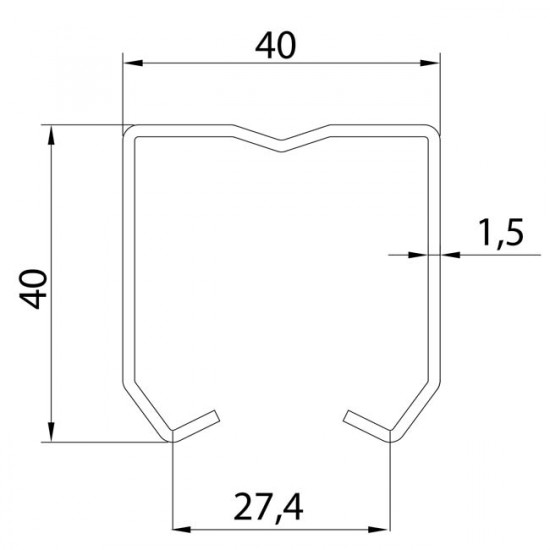 Rail superieur U-40 inoxydableb rail porte coulissante