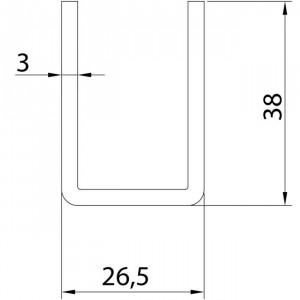 Rail inférieur U-19, rail pour porte coulissante