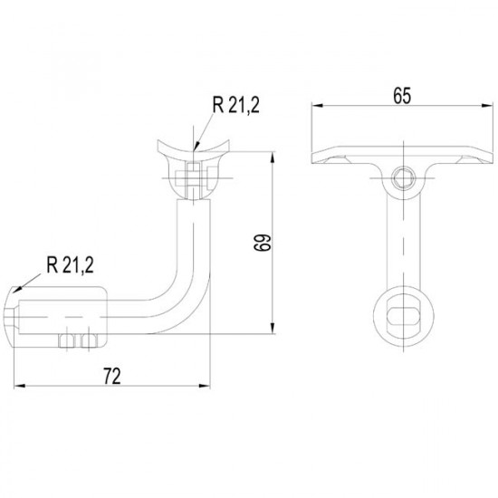 Support tube 90º réglable pour garde corps