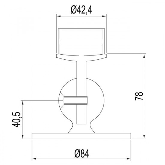 Support tube boule réglable pour garde corps