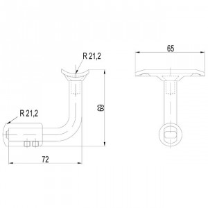 Support tube 90º pour garde corps