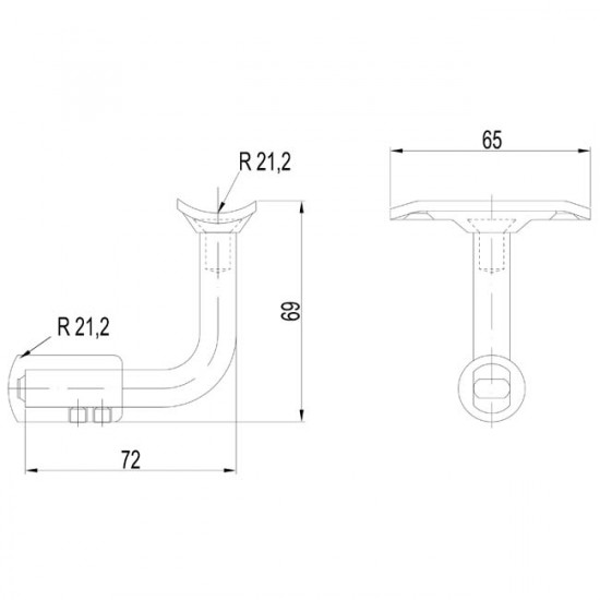 Support tube 90º pour garde corps