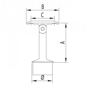 Support réglable 79mm inox garde cops