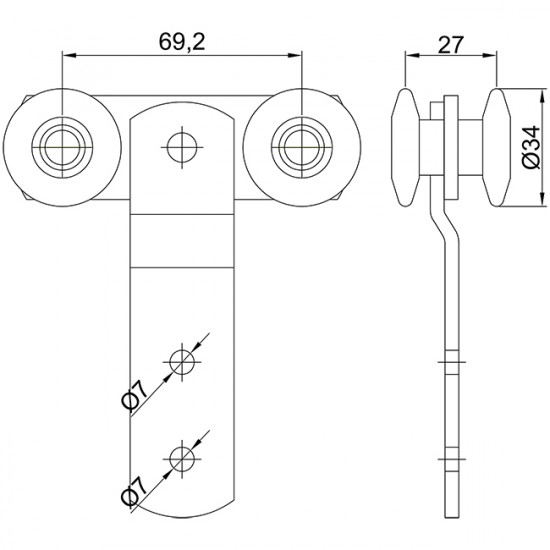 Monture double U-40 fixation