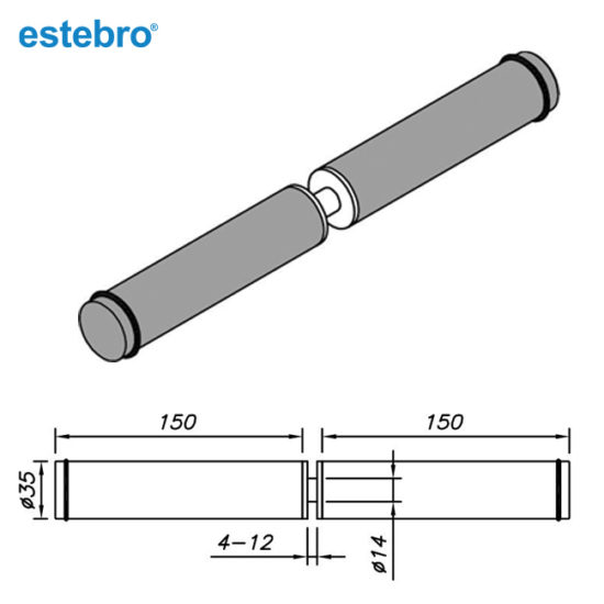 Supports pieds 35x300 plat