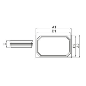 Bouchon rectangulaire en plastique